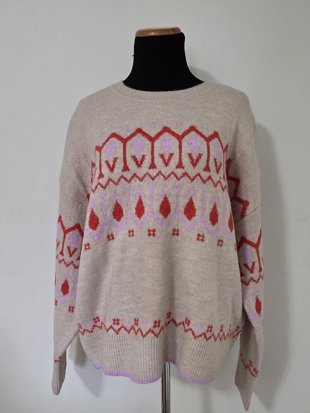 🆕️ Scotch & Soda Cozy Knitted Neutral Patterned Women’s Sweater Size XL